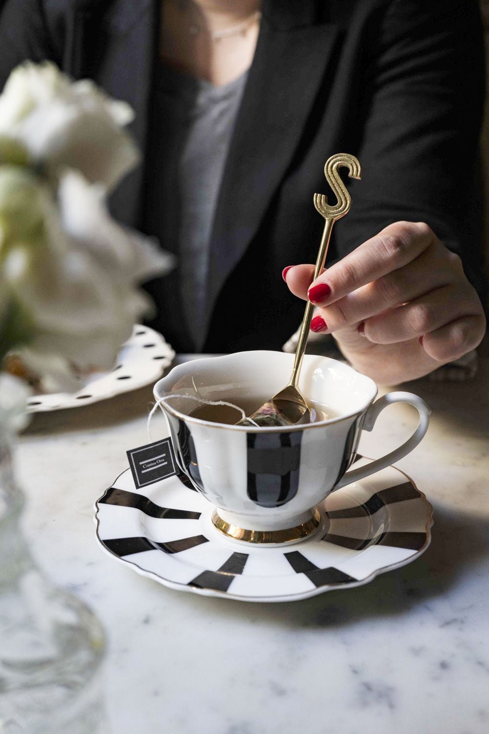 Cuillère dorée initiale S