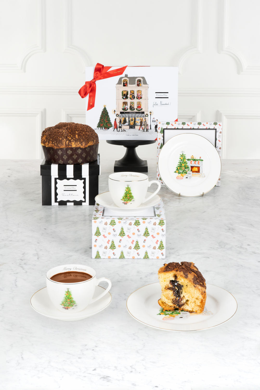 Caja Dulce Con Vajilla Especial Navidad Cristina Oria 