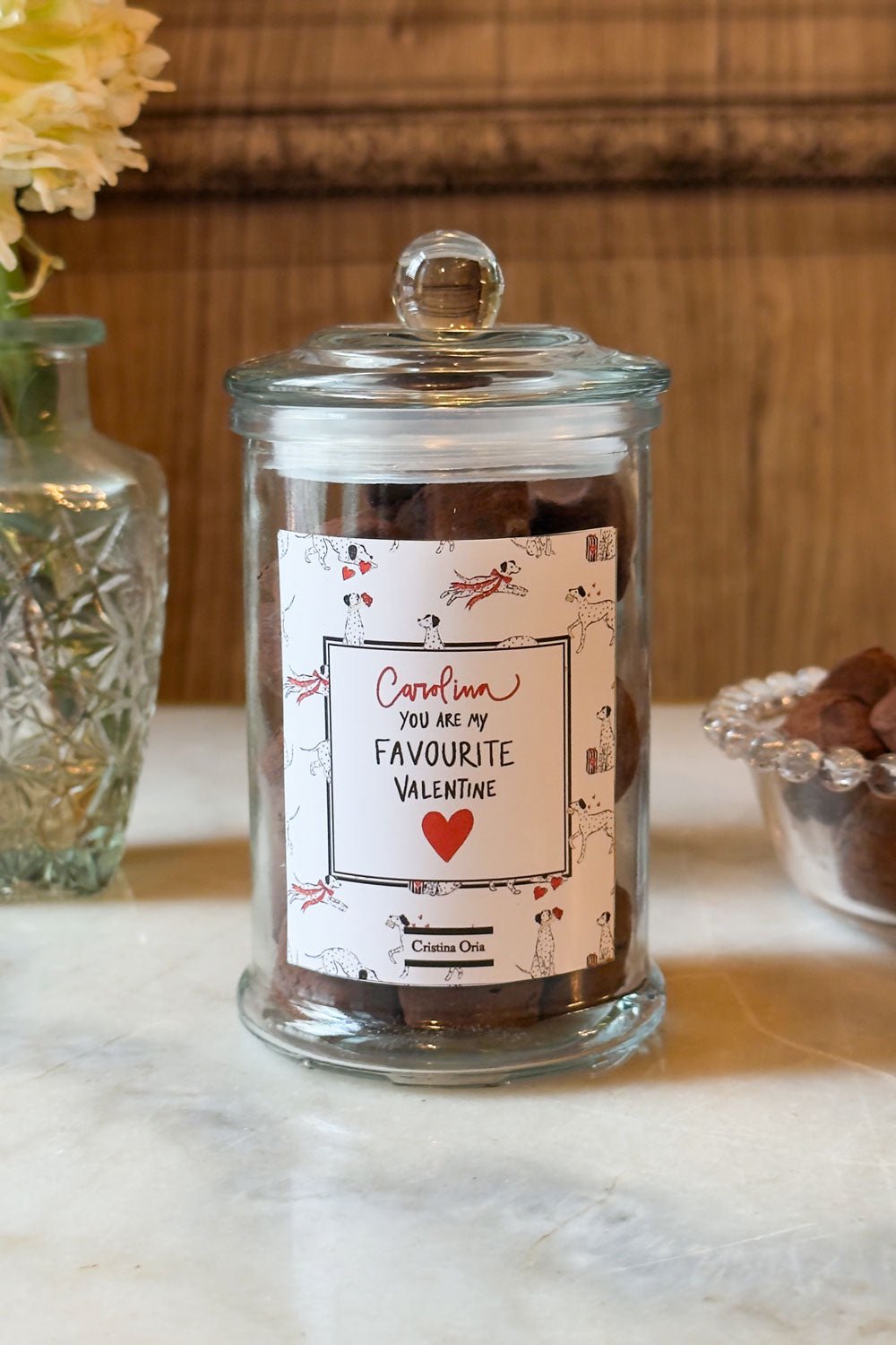 Tarro De Trufas De Chocolate Personalizado Especial San Valentín Cristina Oria 
