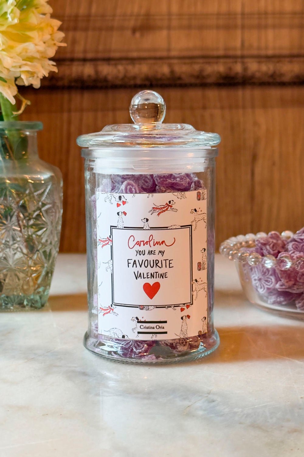 Tarro De Violetas Personalizado Especial San Valentín
