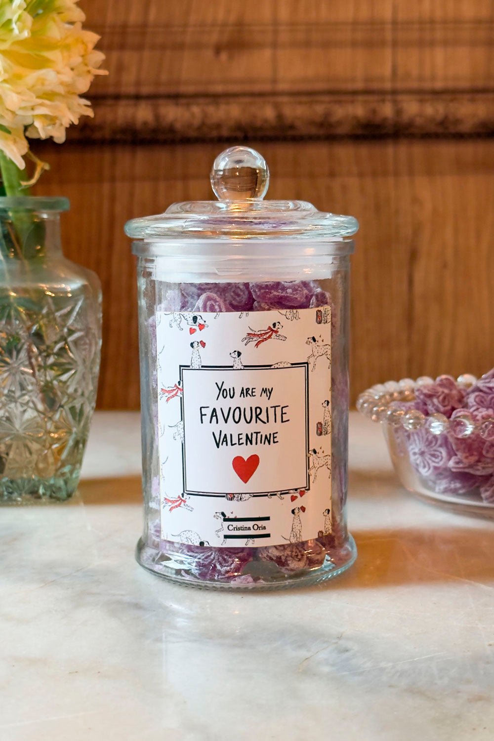 Pot de violettes spécial Saint-Valentin