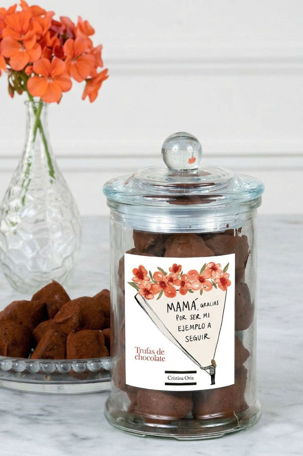 Tarro De Trufas De Chocolate Especial Día De La Madre Cristina Oria