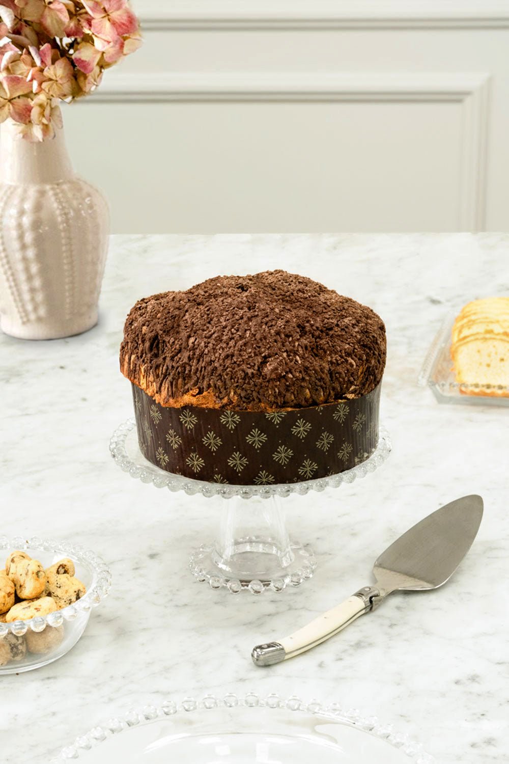 Base Redonda de Vidro com Bolinhas