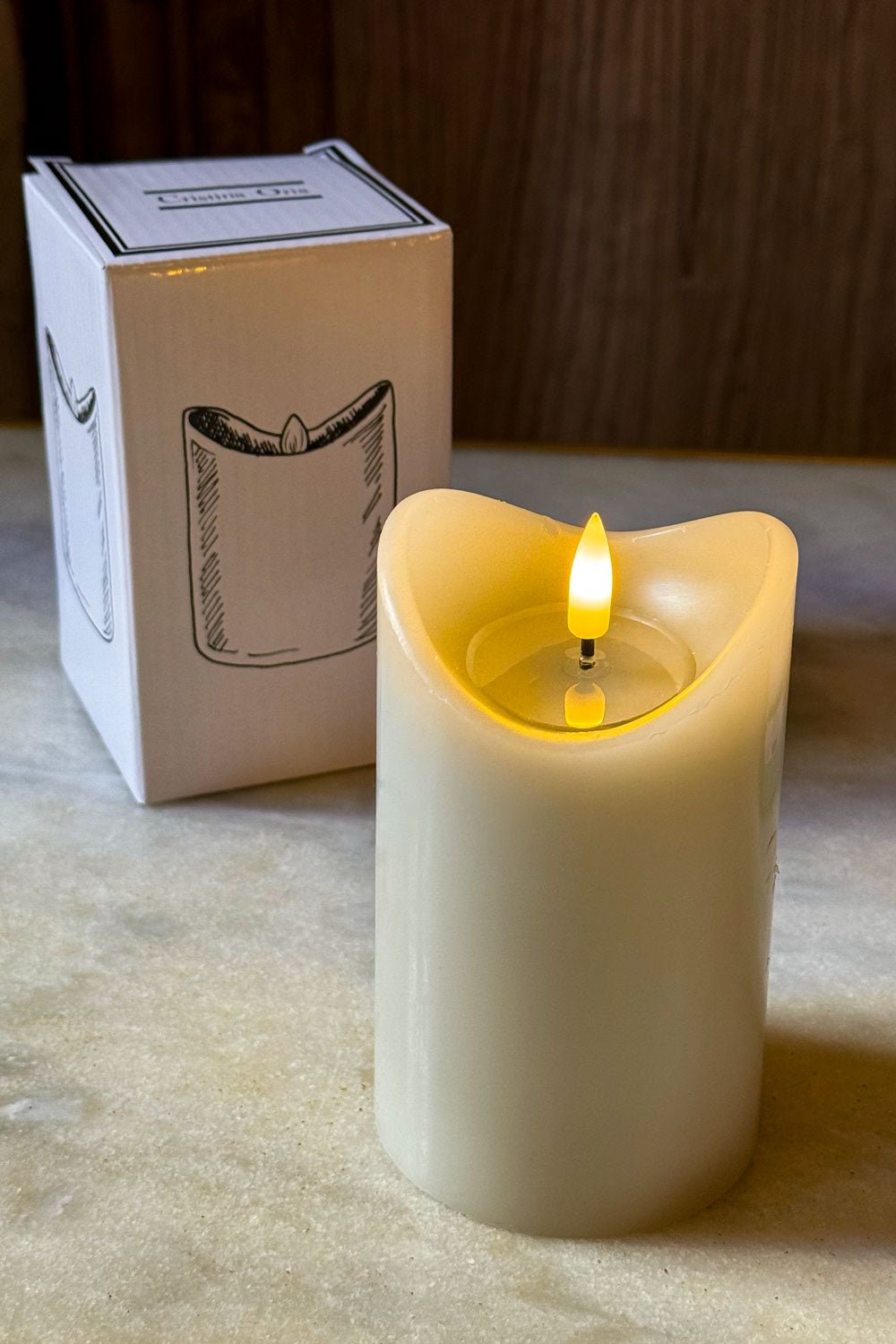 Vela Gris LED Cristina Oria 