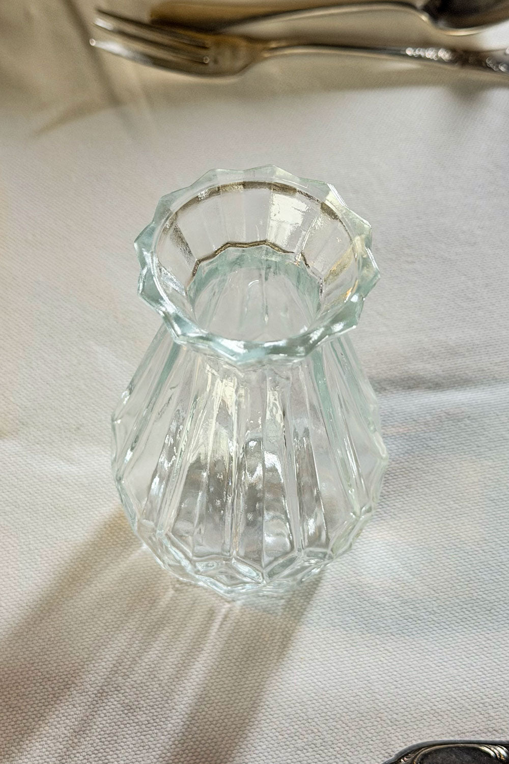 Detalles Transparente Florero De Cristal Diseño Facetado Cristina Oria