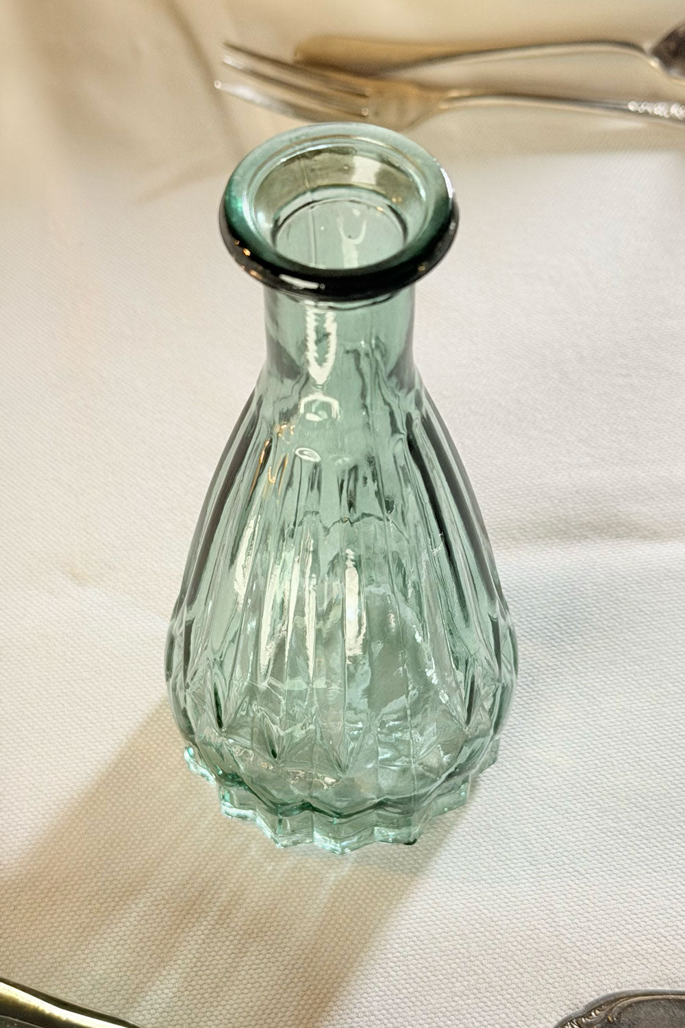 Boca Verde Florero De Cristal Diseño Gota Cristina Oria