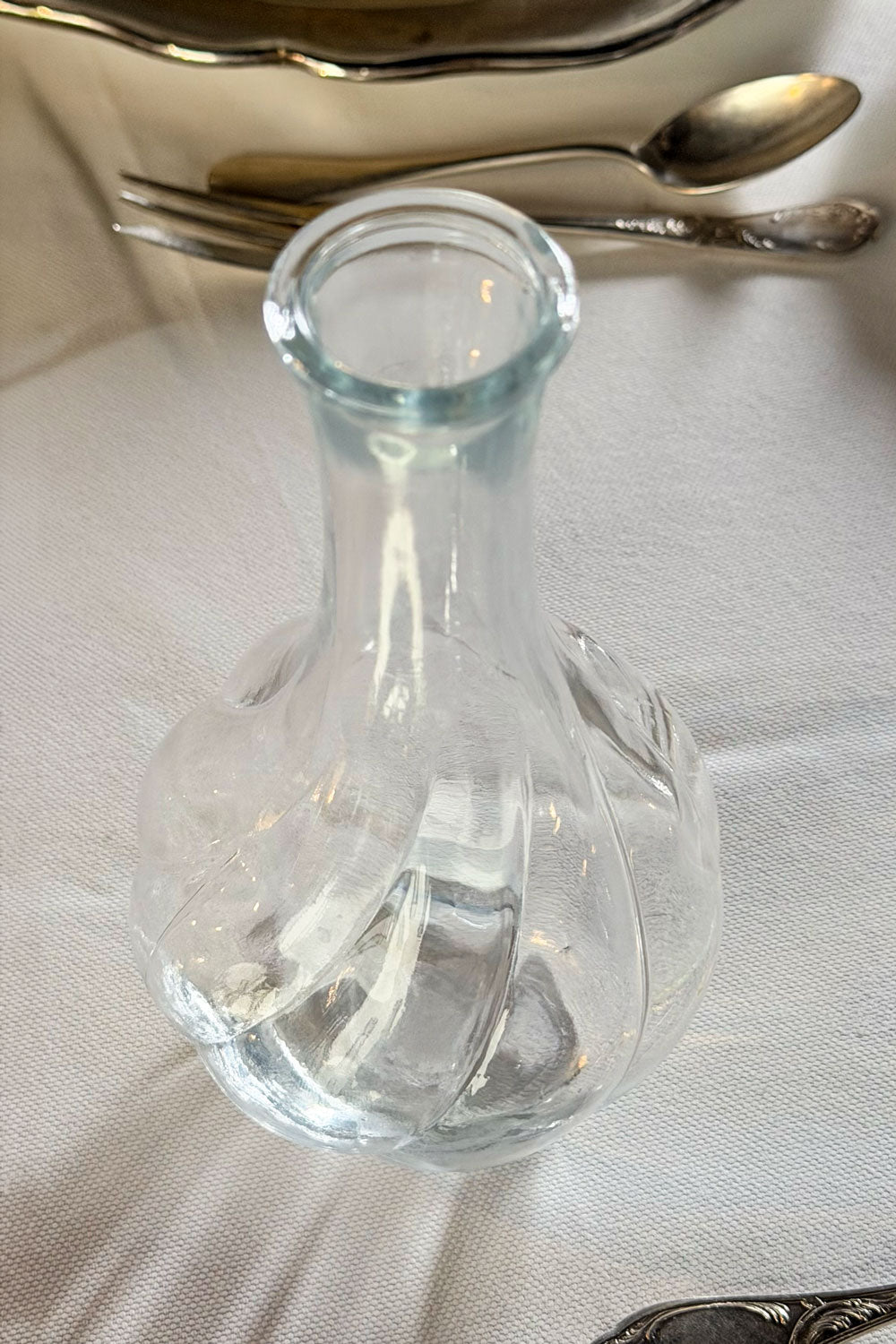 Boca Florero De Cristal Diseño Alto Cristina Oria