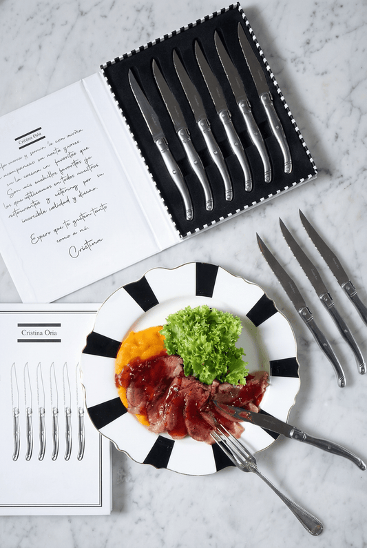 Coffret de 6 couteaux à viande en acier