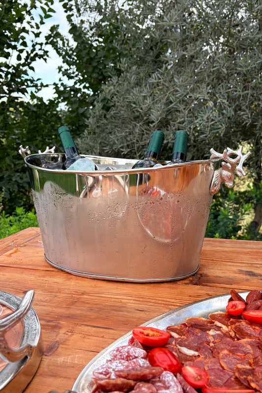 Champanera Plateada Con Asas Con Diseño De Ciervos Cristina Oria