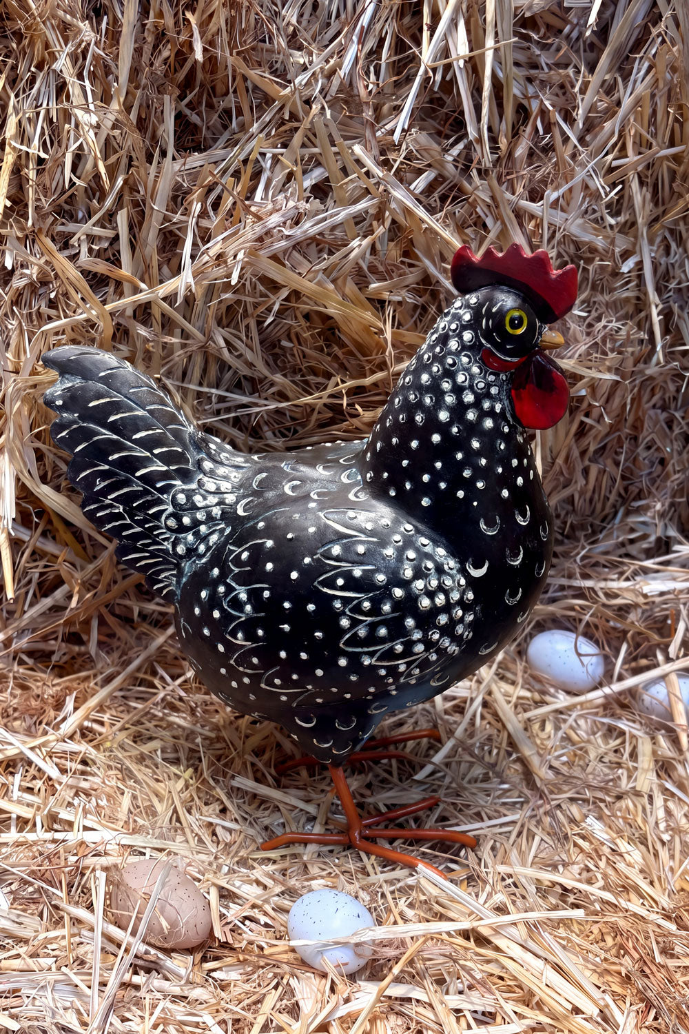 Figura Decorativa Gallinas Negra & Plumas Blancas Cristina Oria