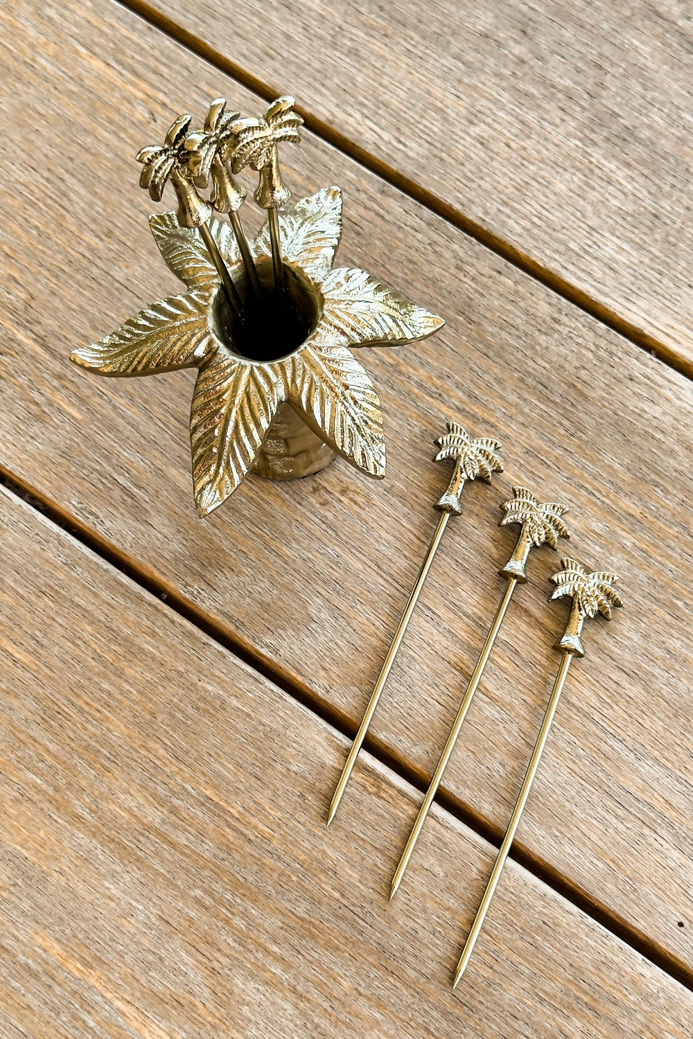 Detalles Set De 6 Pinchos Especiales Aperitivo De Bronce Cristina Oria