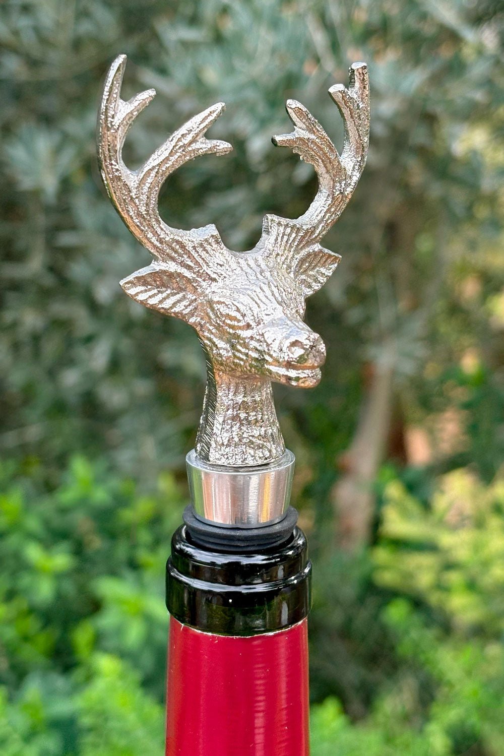 Tapón De Botellas Plateado Diseño Ciervo Cristina Oria 