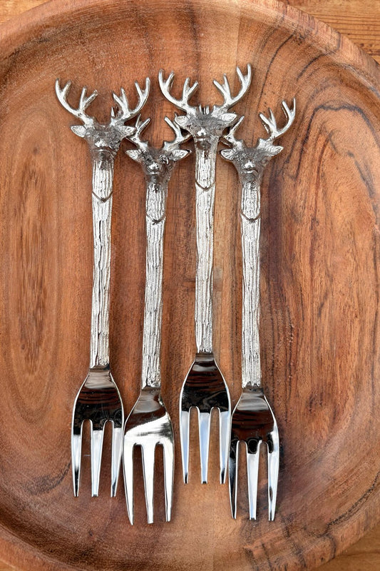 Set De 4 Tenedores Con Diseño De Ciervo Cristina Oria 