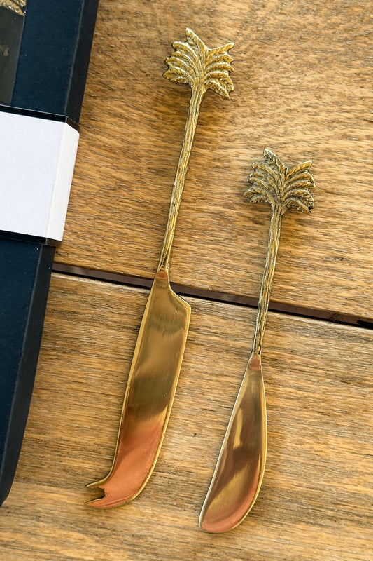 Detalles Set De 2 Cuchillos De Bronce Con Diseño De Palmeras Cristina Oria