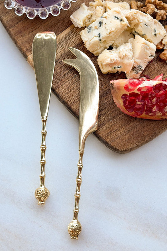 Set De 2 Cuchillos De Bronce Con Diseño De Granadas