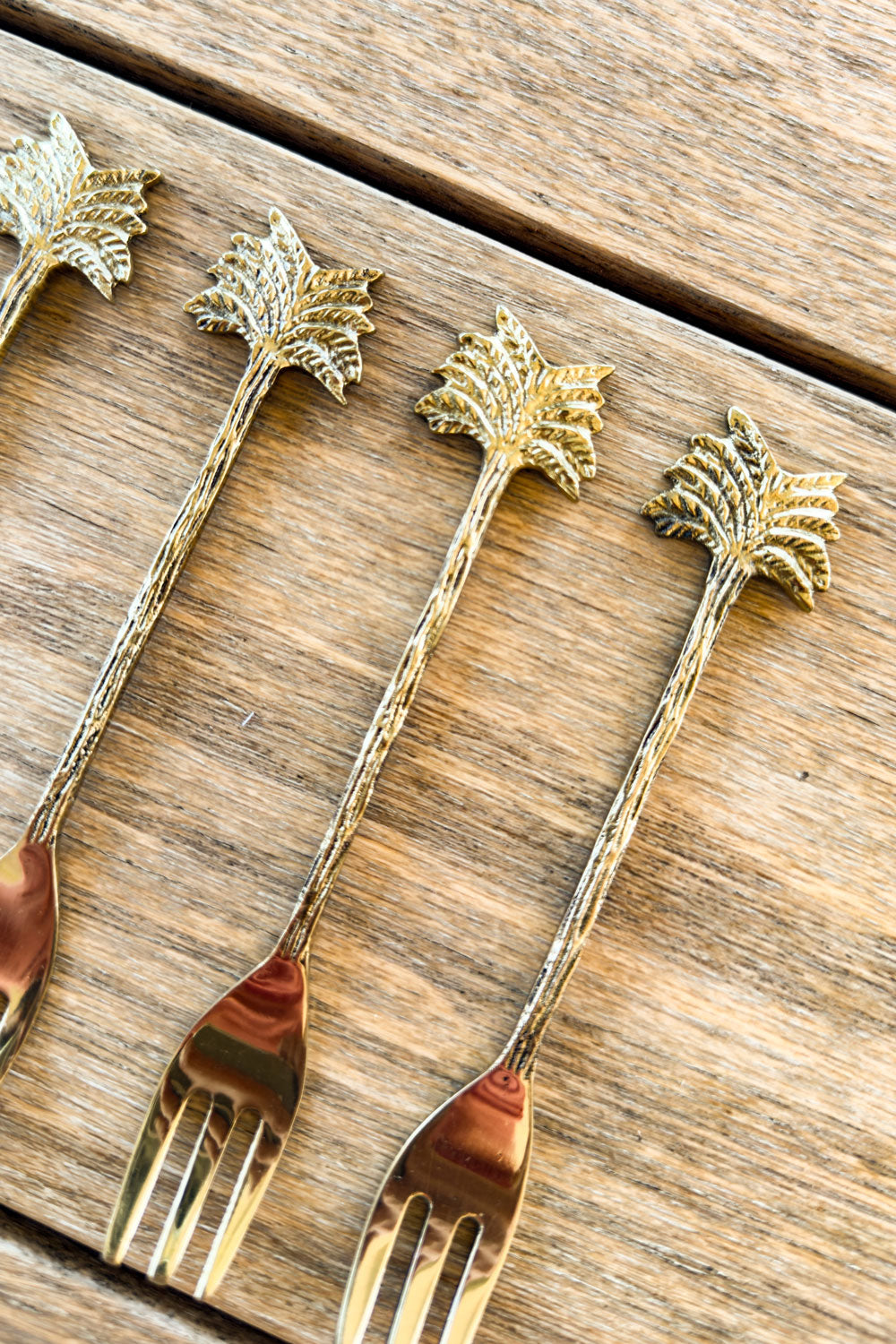 Zoom Set De 4 Tenedores De Bronce Con Diseño De Palmeras Cristina Oria