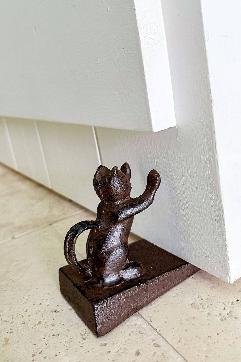 Detalles Gato Sujetapuertas De Hierro Diseño Animales Cristina Oria