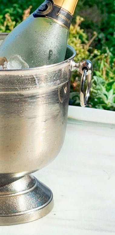 Secchiello Champagne Argentato con Rondelle e Base Bassa