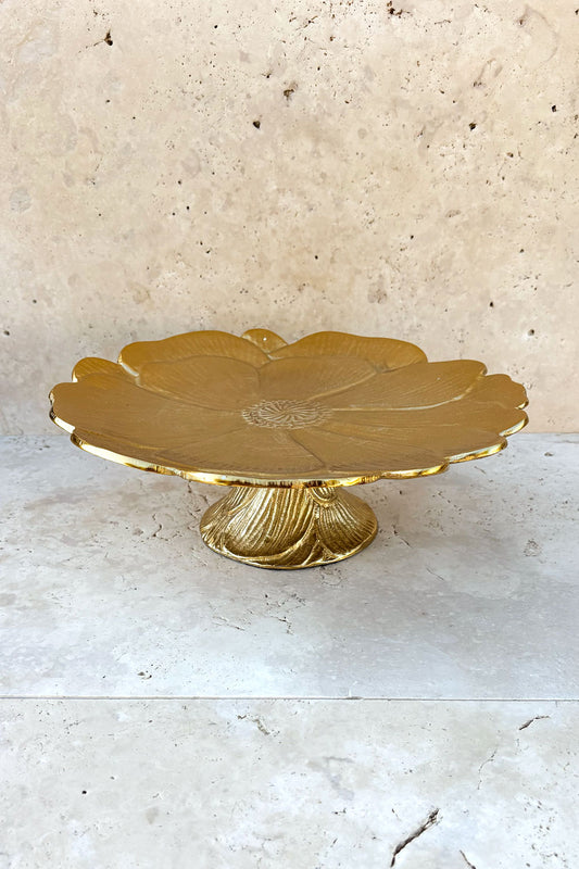 Base Con Diseño De Flor Dorada Grande Cristina Oria 