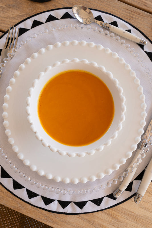 Plato Hondo De Porcelana Diseño Bolitas