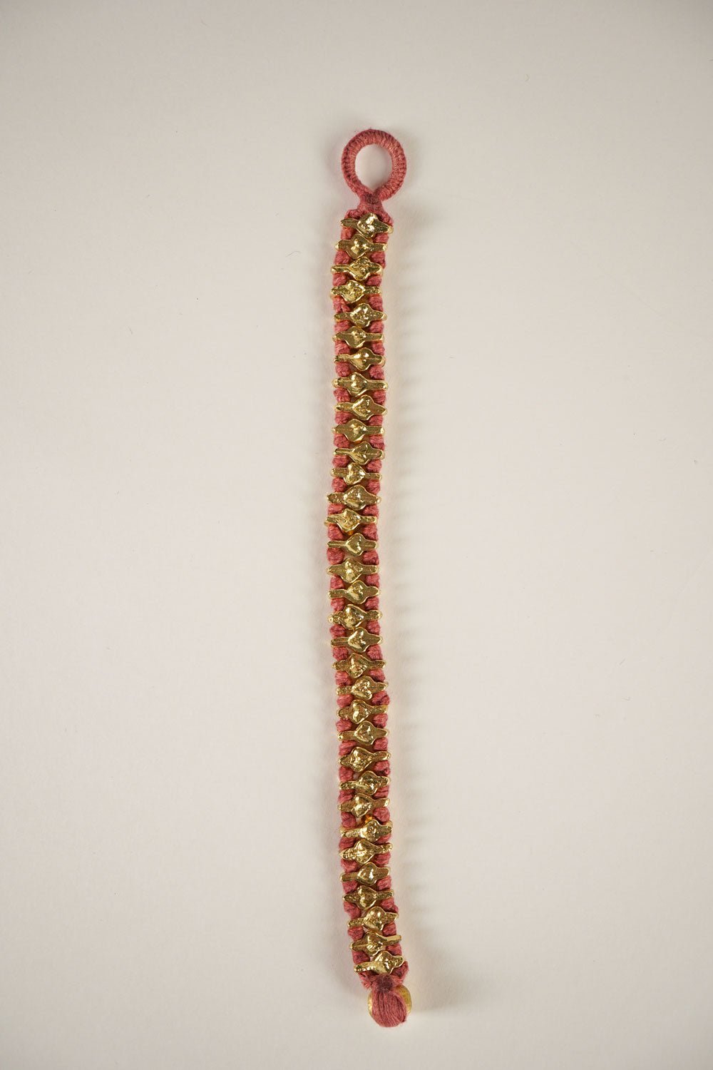 Pulsera Dorada y Rosa Ajustable Cristina Oria 