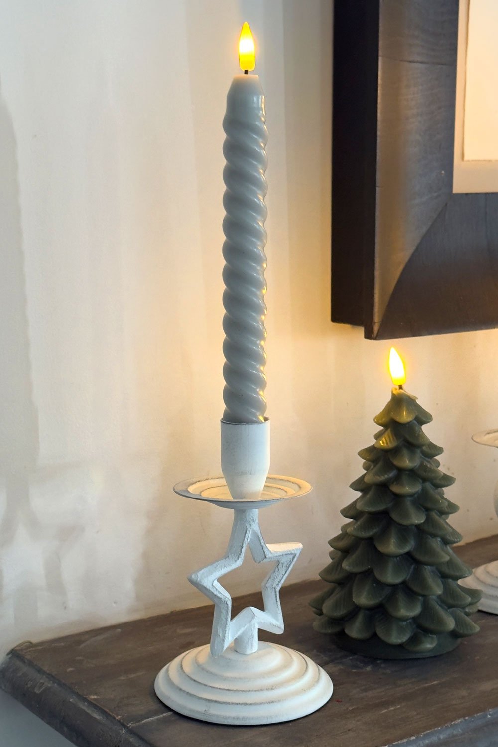 Candelabro De Hierro Blanco Estrella Cristina Oria 