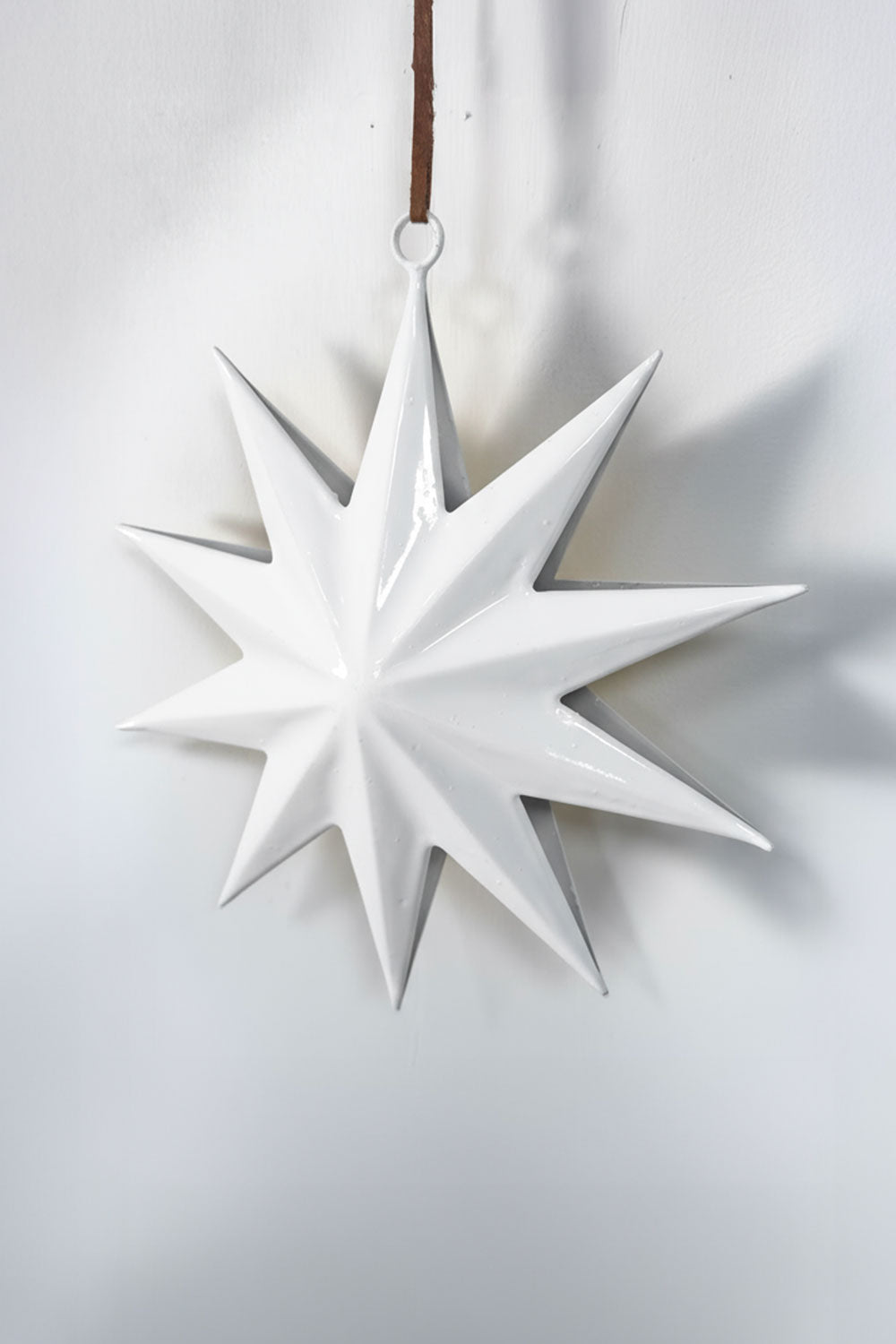 Decoração Estrela Metálica Branca Grande