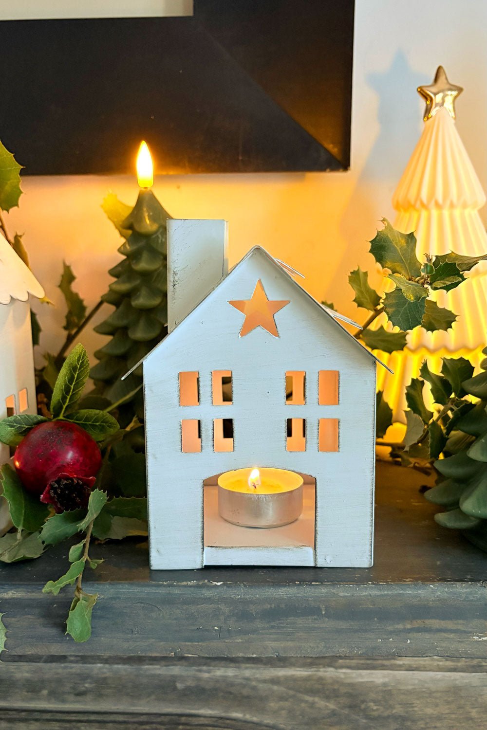 Casa Decorativa Metálica Pintada A Mano Pequeña Cristina Oria 