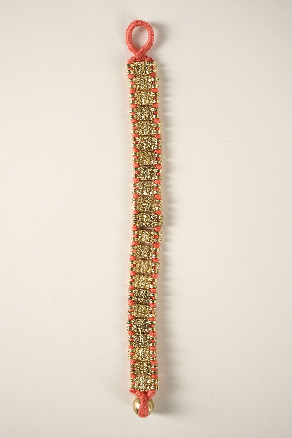 Pulsera Dorada y Coral Con Eslabones Cristina Oria 