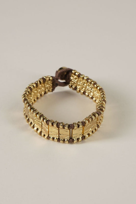 Pulsera Dorada y Marrón Con Eslabones Cristina Oria 