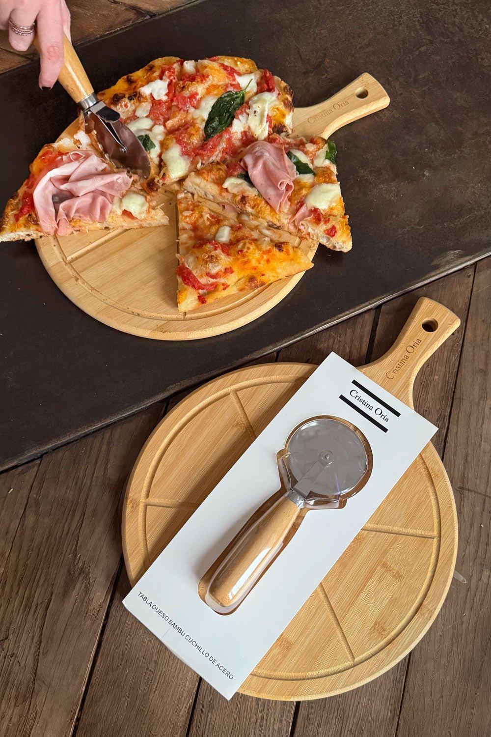Tabla De Bambú Especial Para Pizza Cristina Oria 
