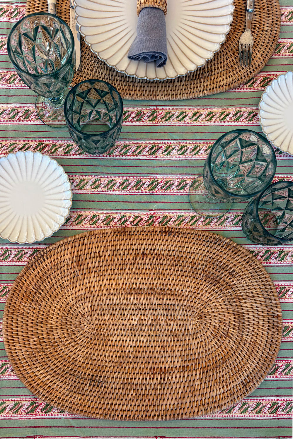 Individual Oval De Ratán Marrón Natural Cristina Oria