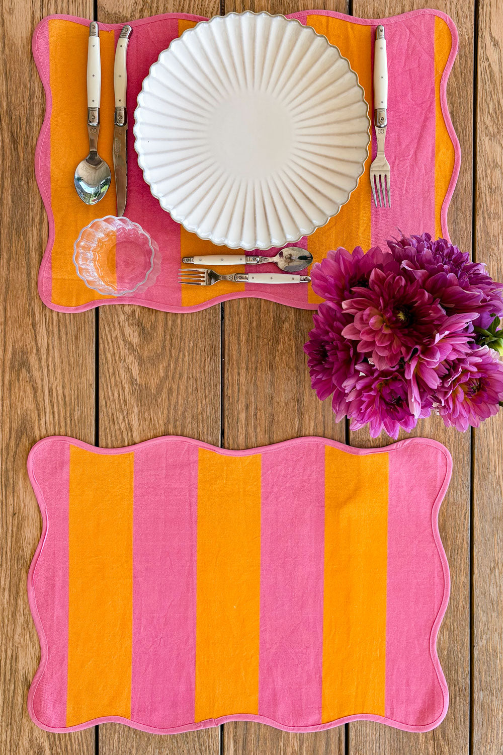 Mantel Individual Rayas Rosas & Naranjas Cristina Oria