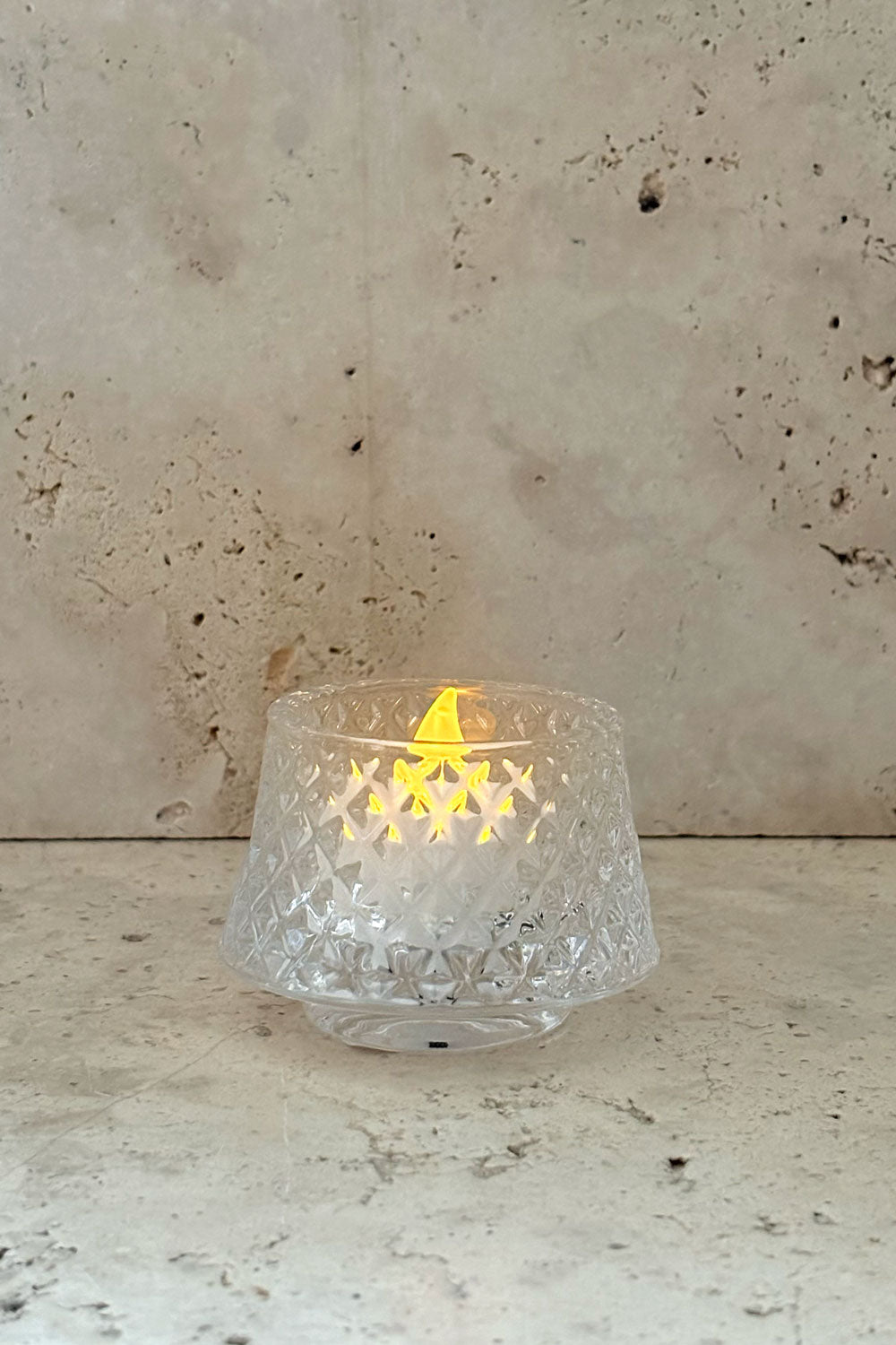 Detalle Abierto Portavelas Desmontable De Cristal Con Diseño De Árbol Transparente Picos Pequeño Cristina Oria 