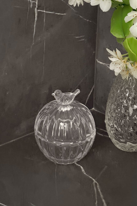 Mini Cofre De Cristal Con Pájaro Cristina Oria