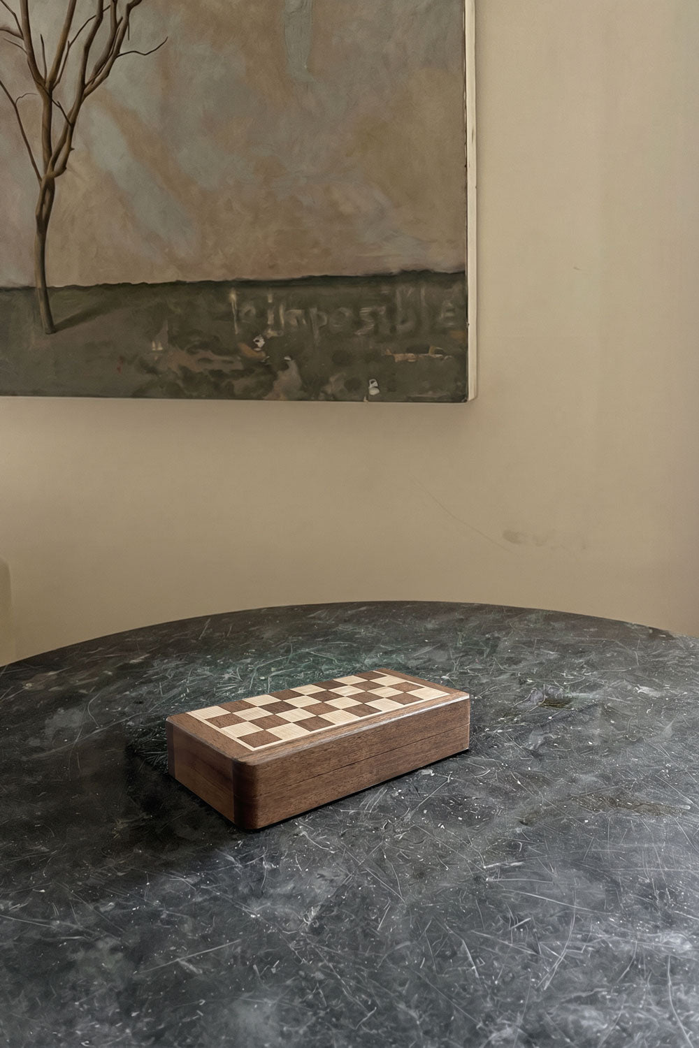 Detalle Caja Ajedrez Plegable De Madera Magnético Cristina Oria 