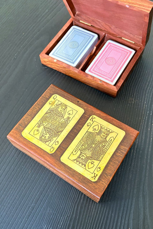 Juego Set 2 Cartas En Caja De Madera Cristina Oria 