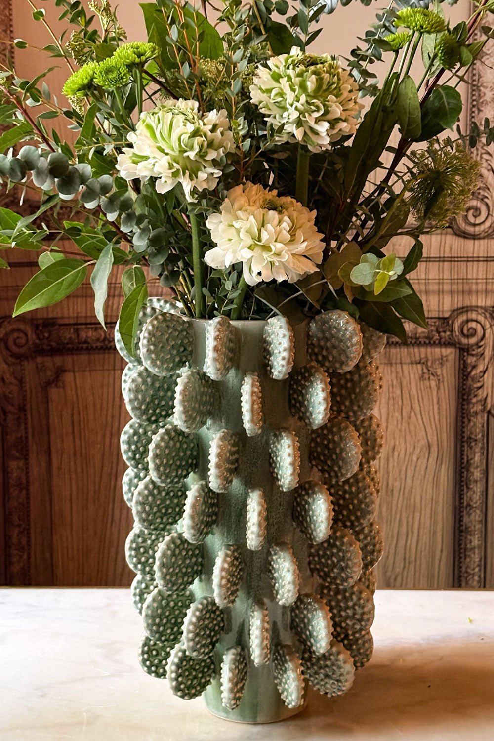 Jarrón Alto Con Diseño De Cactus Verde Cristina Oria 