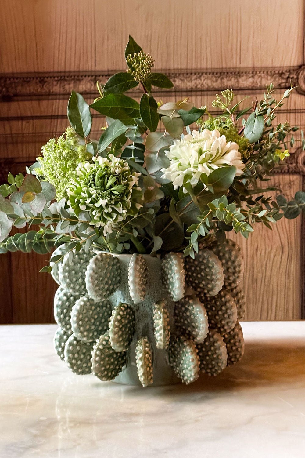 Jarrón Bajo Con Diseño De Cactus Verde Cristina Oria 