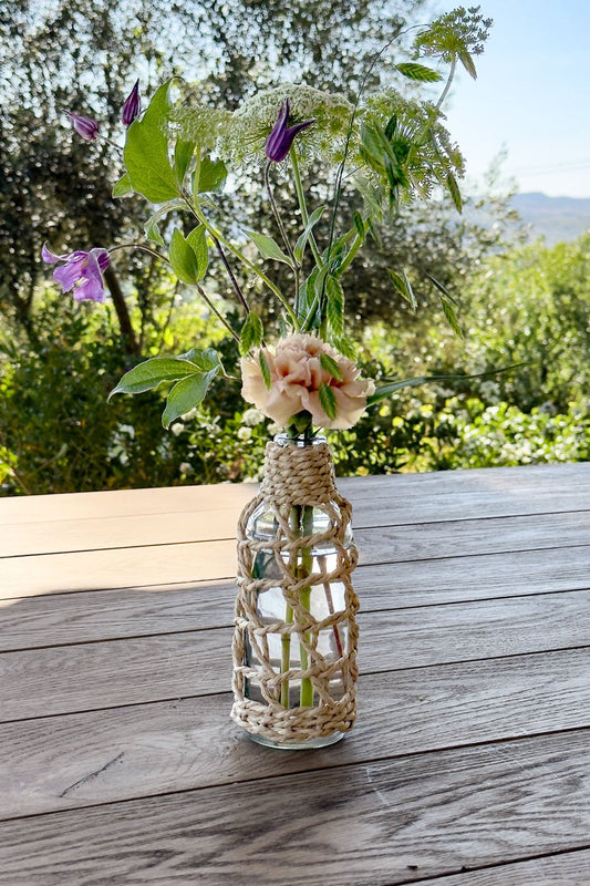 Flores Jarrón Fibras Naturales Diseño Jávea Cristina Oria