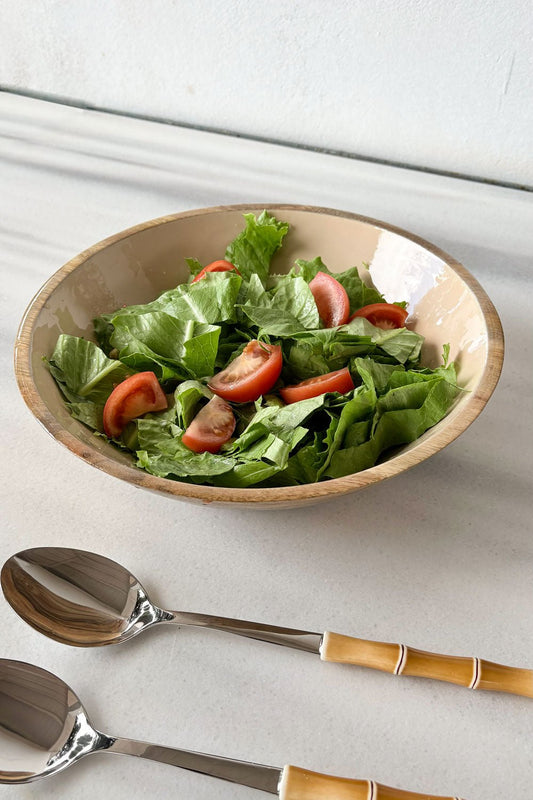 Ensaladera De Madera Crema Cristina Oria