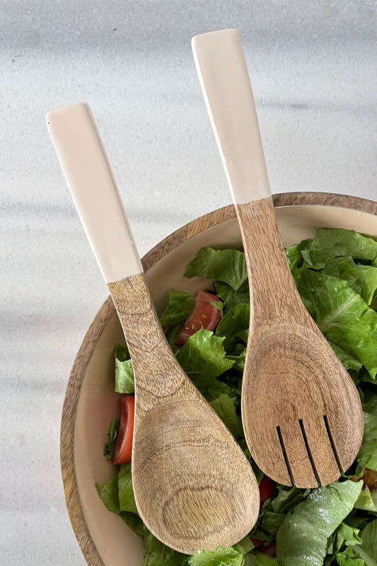 Cubiertos De Servir De Madera Crema Cristina Oria