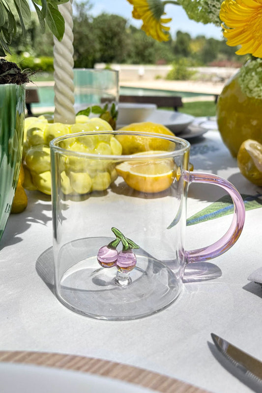Cereza Taza Vidrio Con Figura De Frutas Cristina Oria