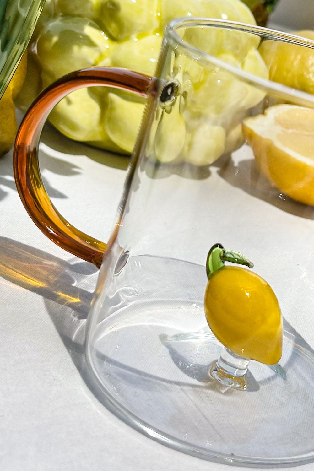 Asa Y Taza Vidrio Con Figura De Frutas Cristina Oria