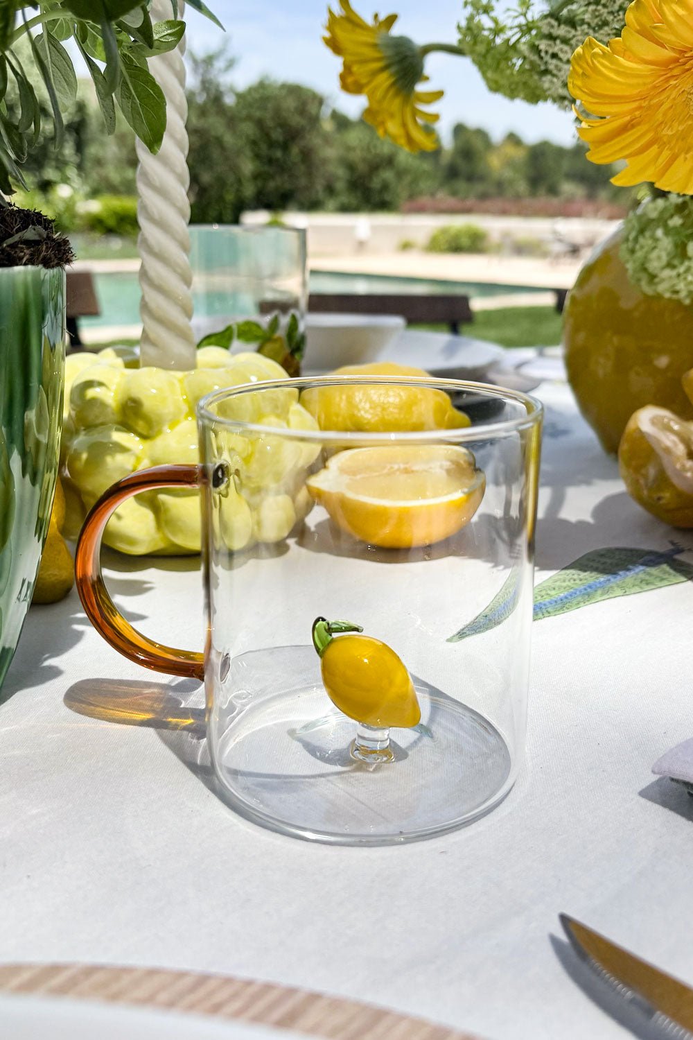 Taza Vidrio Con Figura De Frutas Cristina Oria