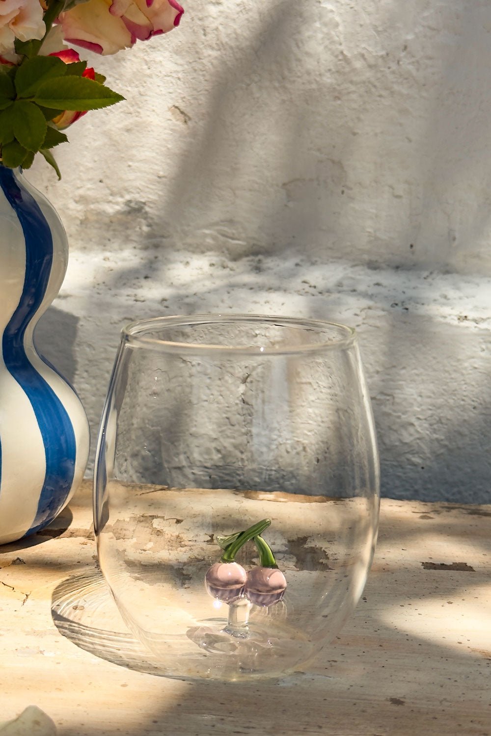 Cereza Vaso De Vidrio Redondeado Con Figura De Fruta Cristina Oria