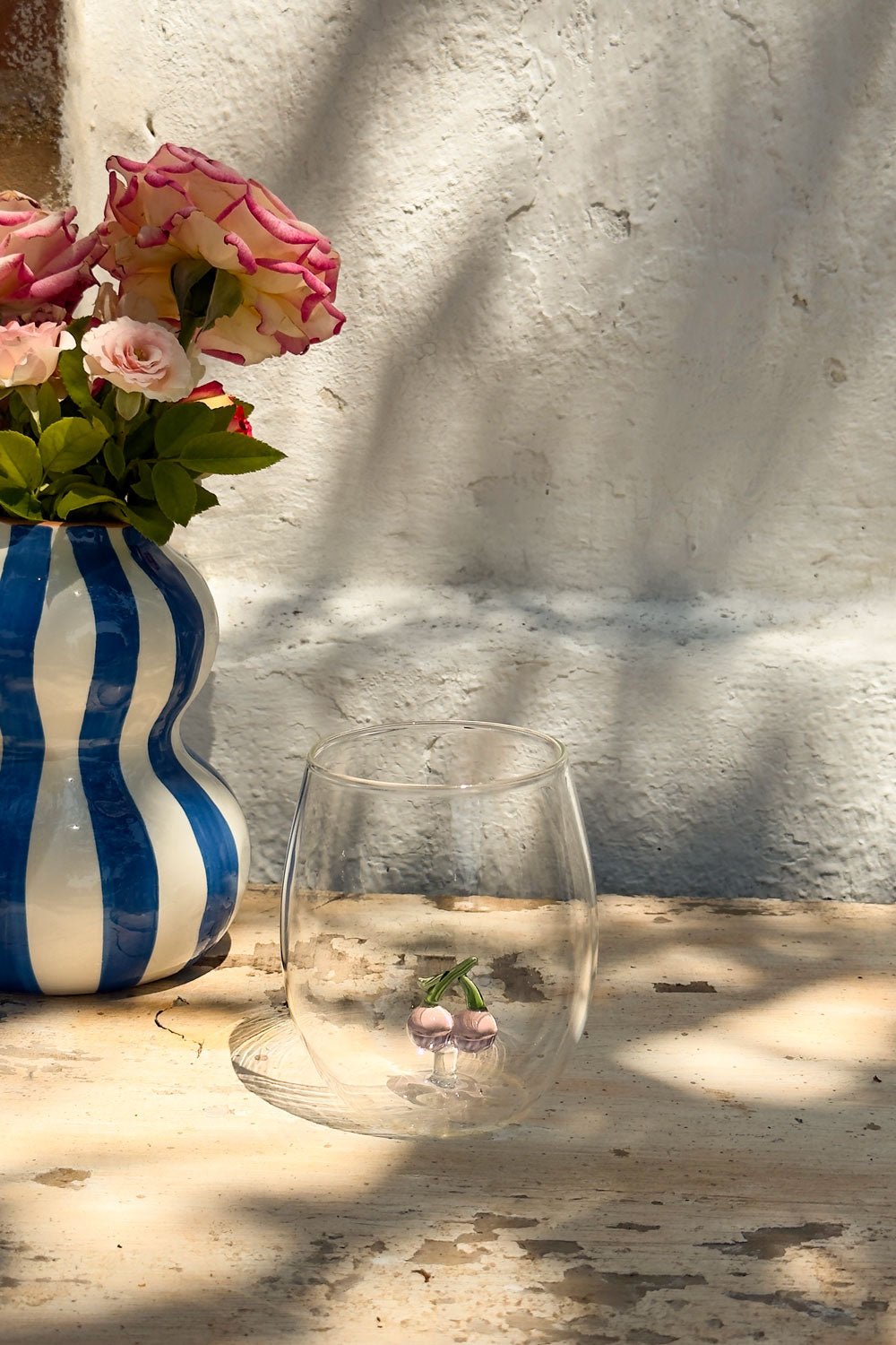 Detalles Cereza Vaso De Vidrio Redondeado Con Figura De Fruta Cristina Oria
