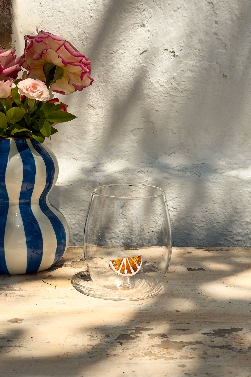 Detalles Naranja Vaso De Vidrio Redondeado Con Figura De Fruta Cristina Oria