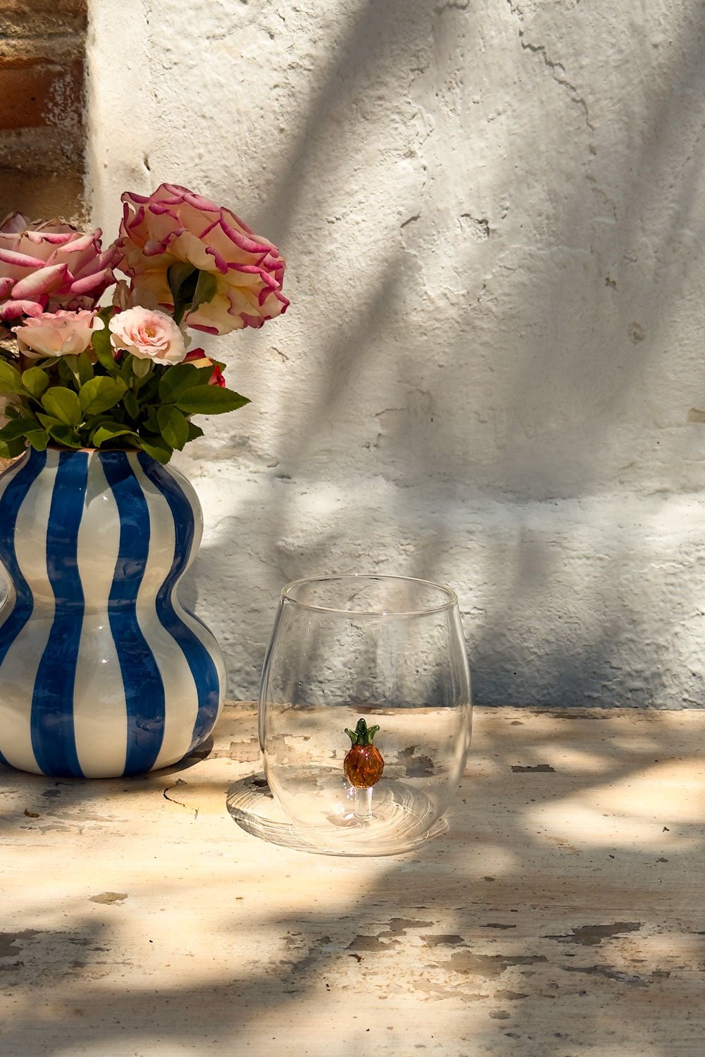 Detalles Piña Vaso De Vidrio Redondeado Con Figura De Fruta Cristina Oria