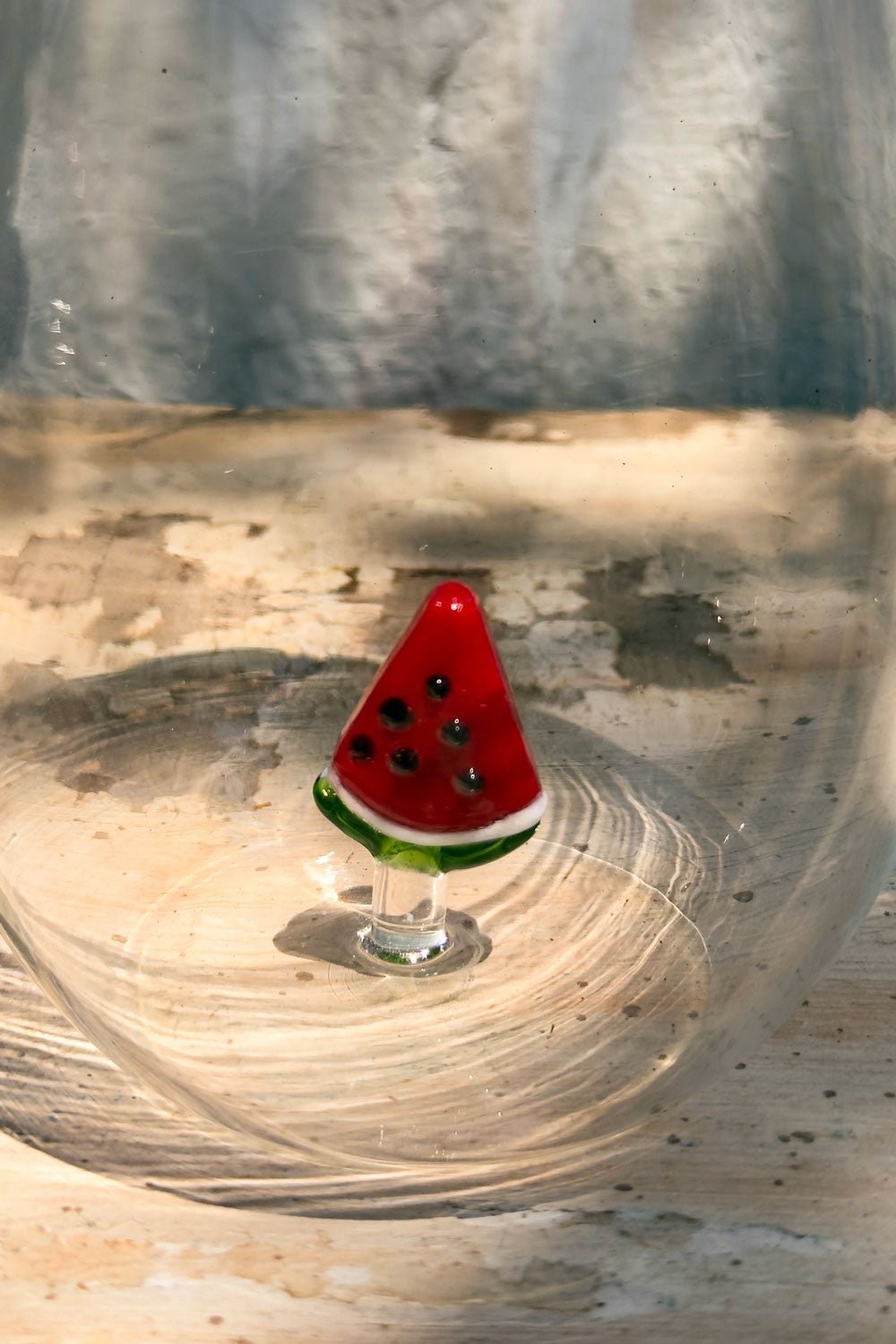 Interior Sandía Vaso De Vidrio Redondeado Con Figura De Fruta Cristina Oria